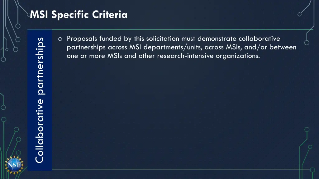 msi specific criteria