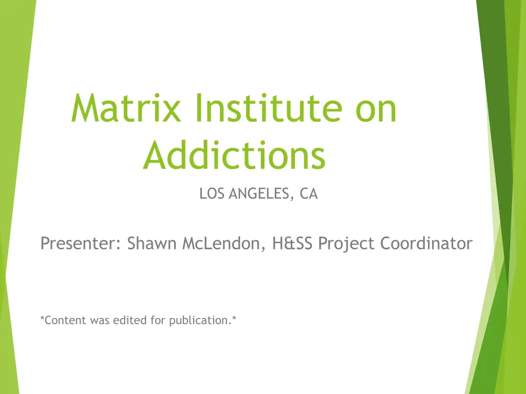 matrix institute on addictions los angeles ca