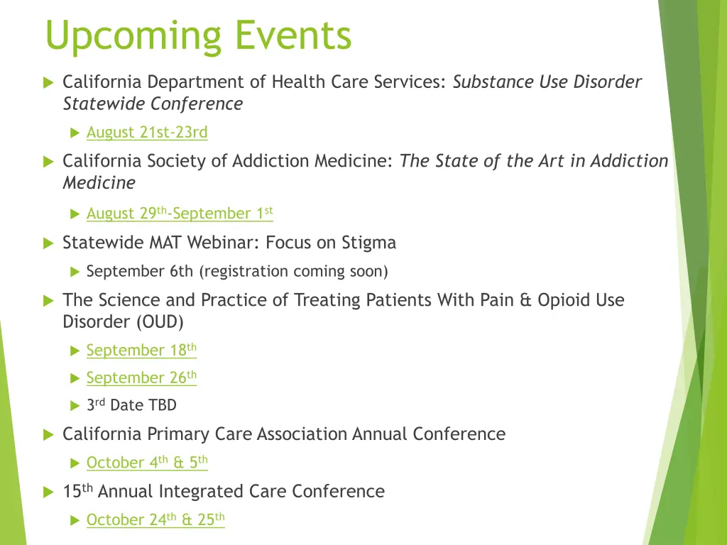 upcoming events