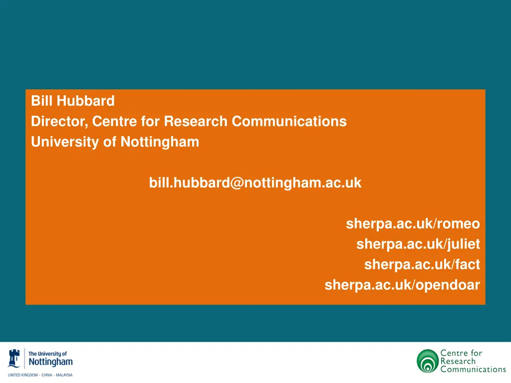 bill hubbard director centre for research