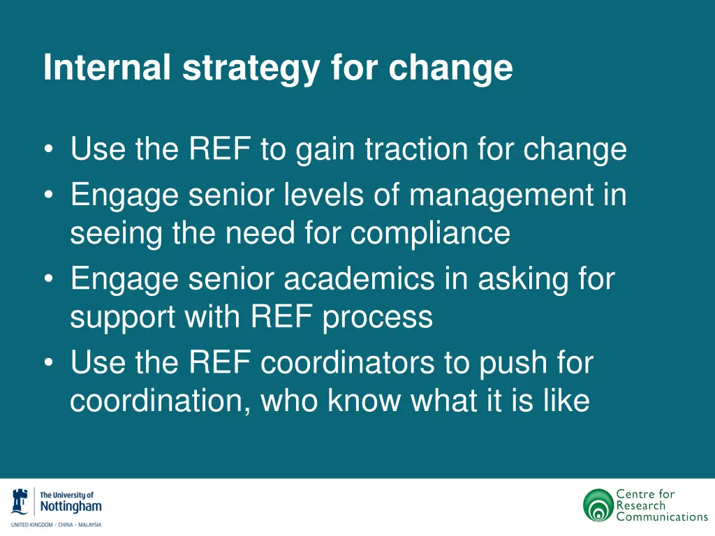 internal strategy for change