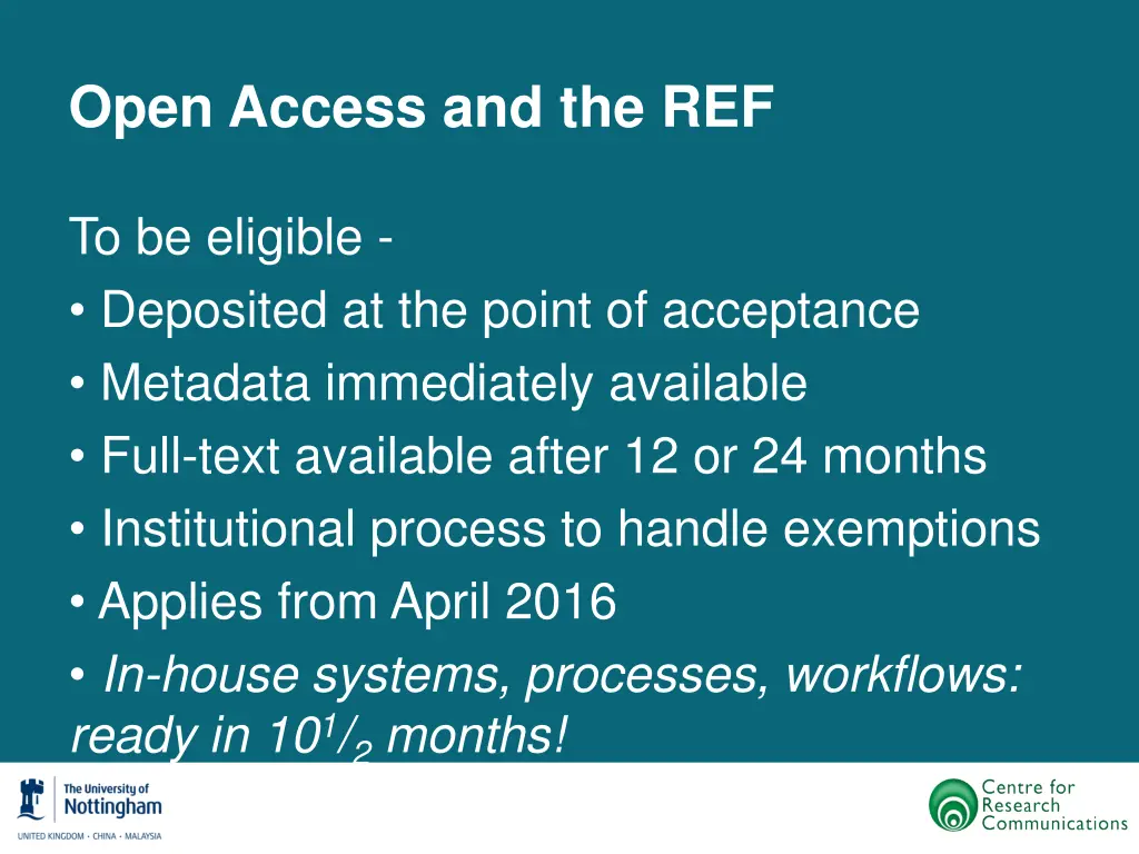 open access and the ref