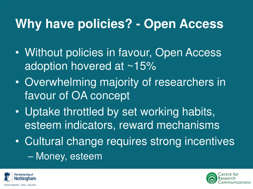 why have policies open access