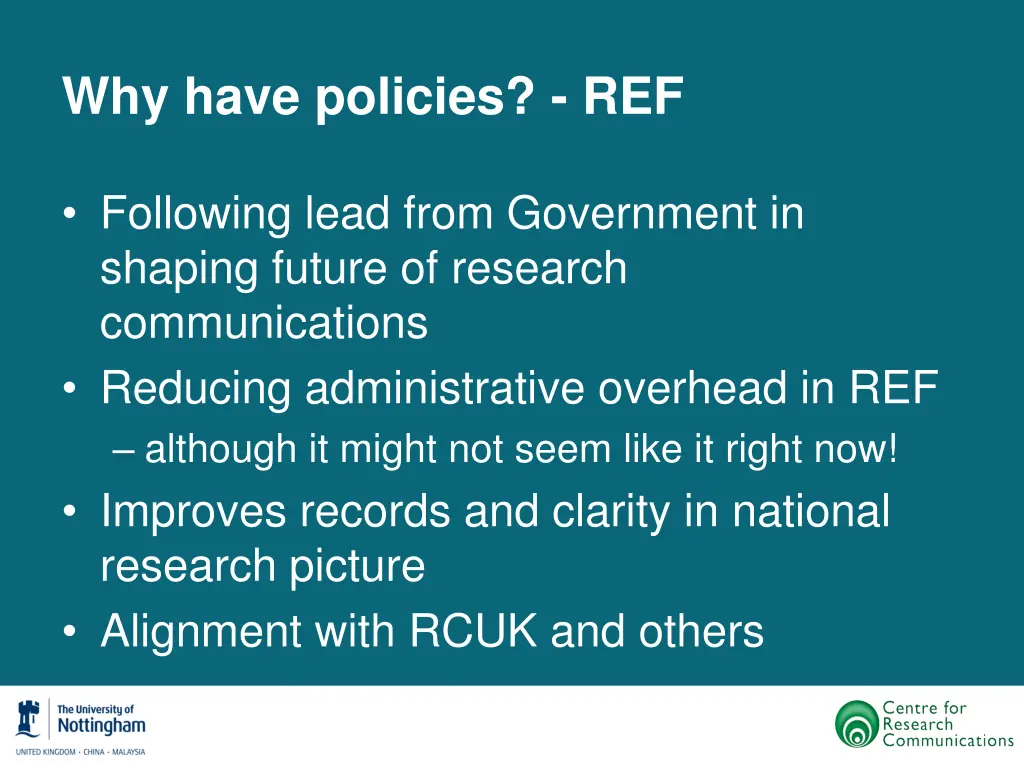 why have policies ref
