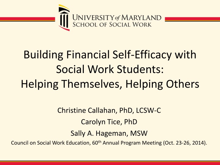 building financial self efficacy with social work