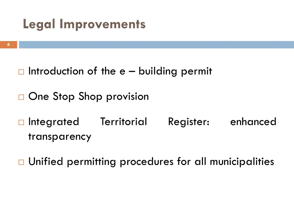 legal improvements