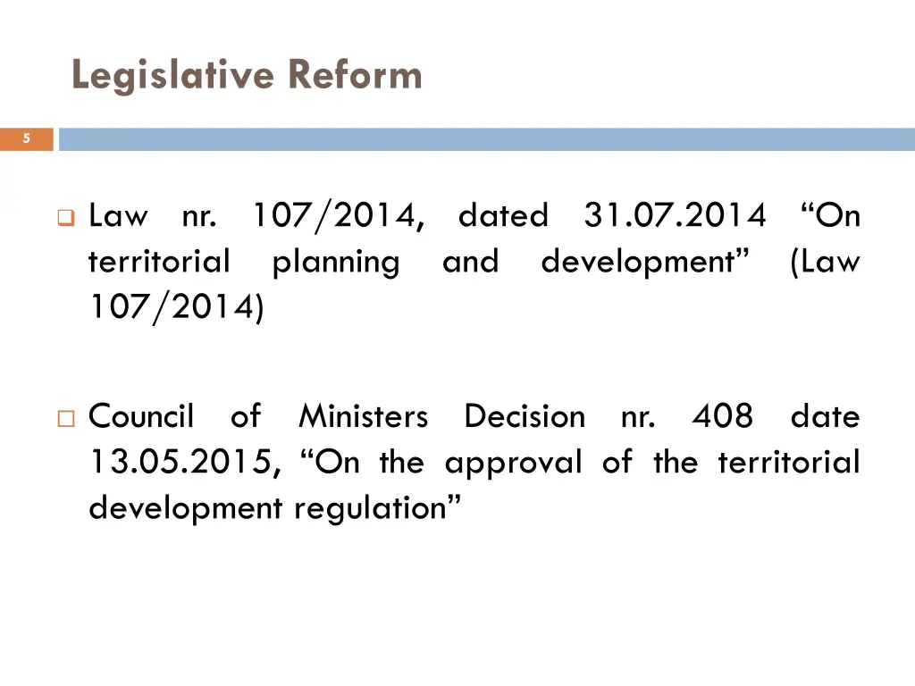 legislative reform
