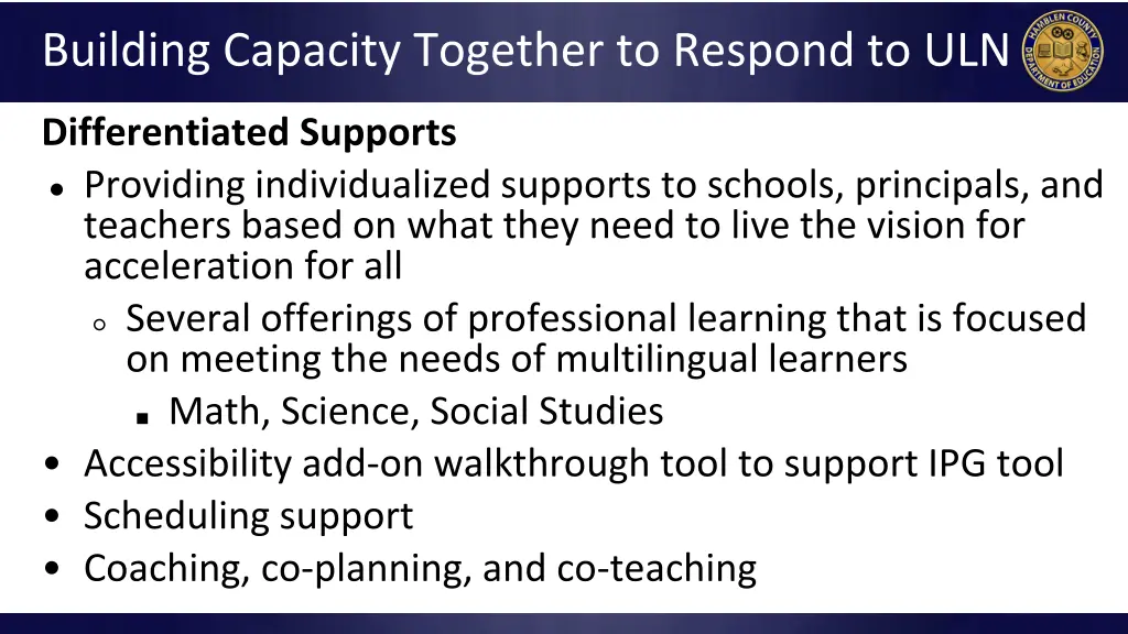 building capacity together to respond to uln 1