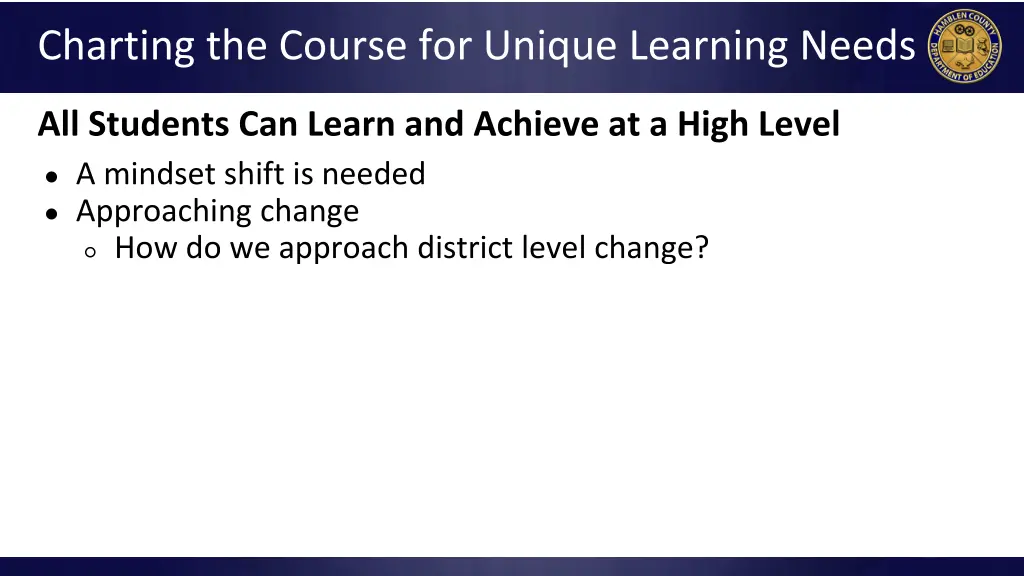 charting the course for unique learning needs 2