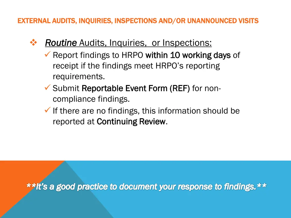 external audits inquiries inspections 2