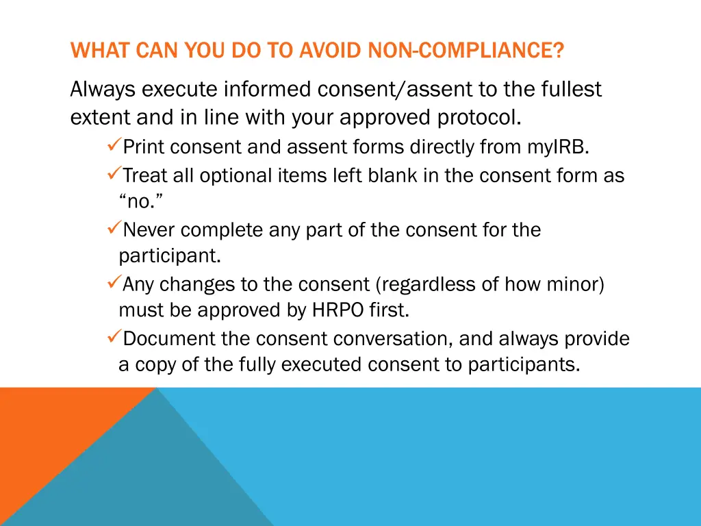 what can you do to avoid non compliance 1