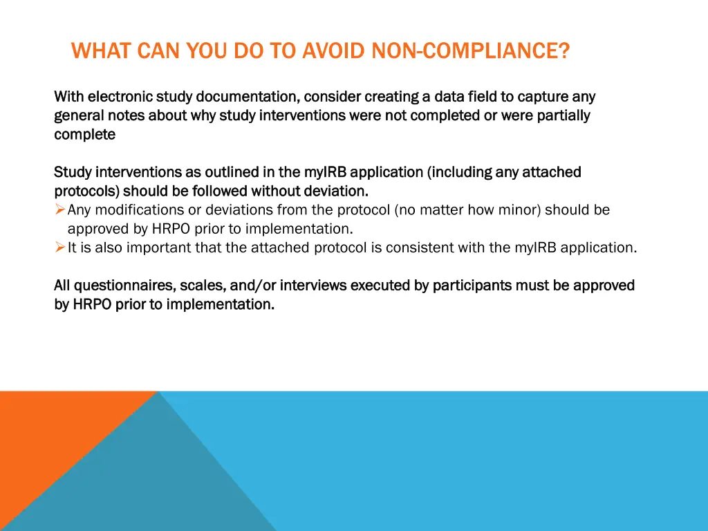 what can you do to avoid non compliance 3