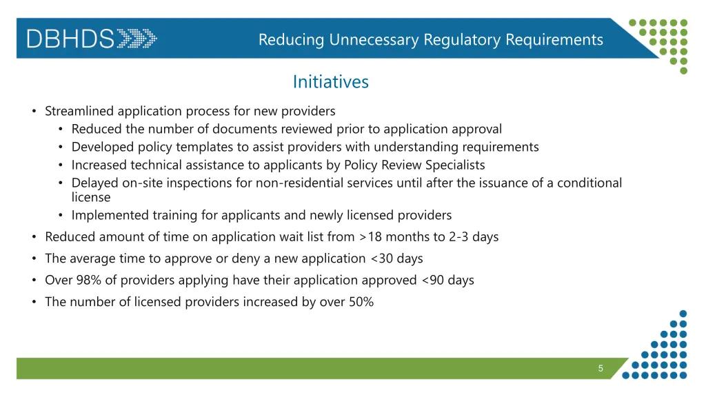reducing unnecessary regulatory requirements