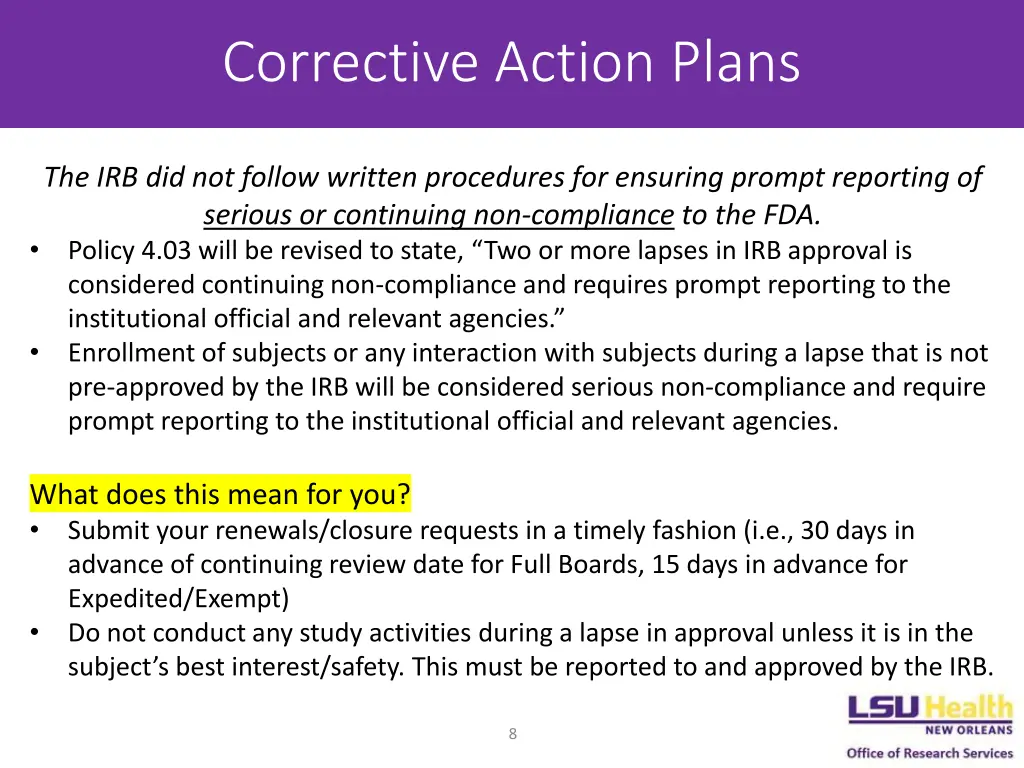 corrective action plans 1