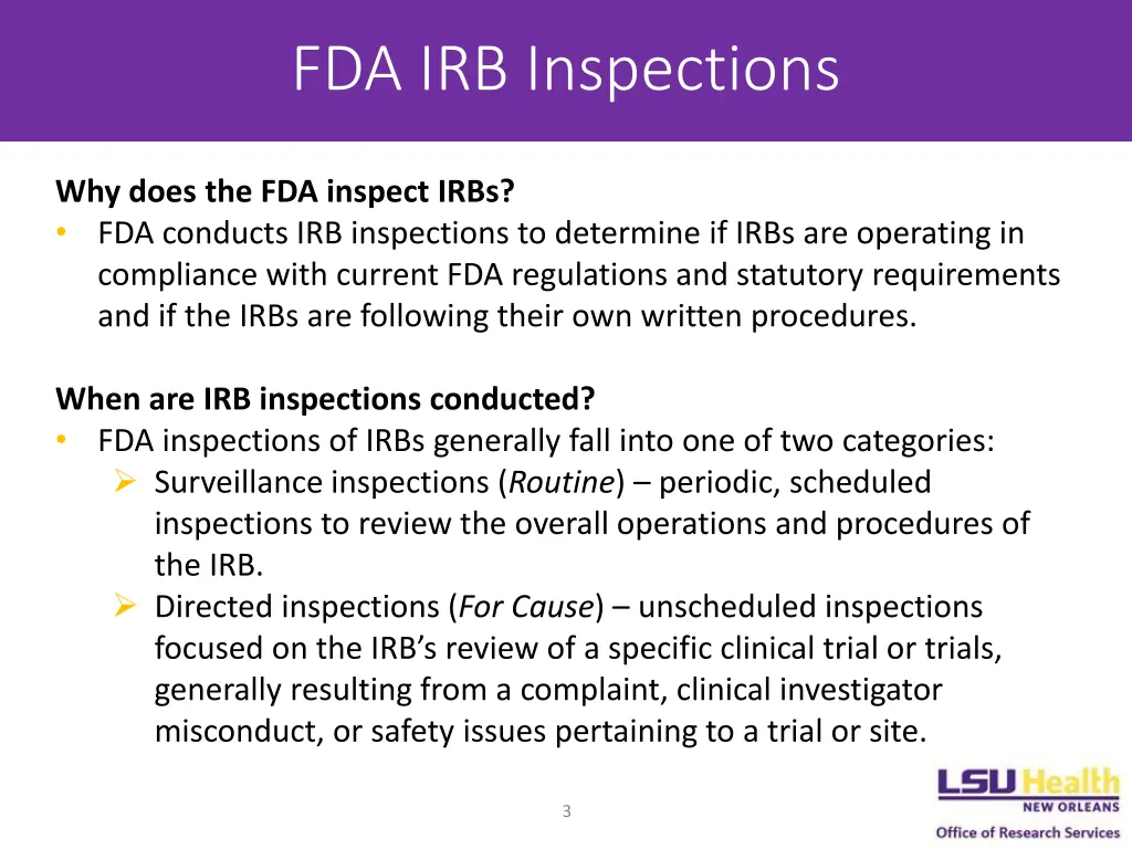 fda irb inspections