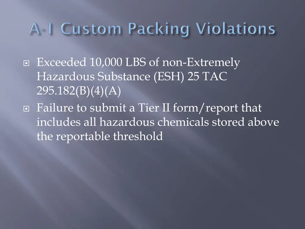 exceeded 10 000 lbs of non extremely hazardous