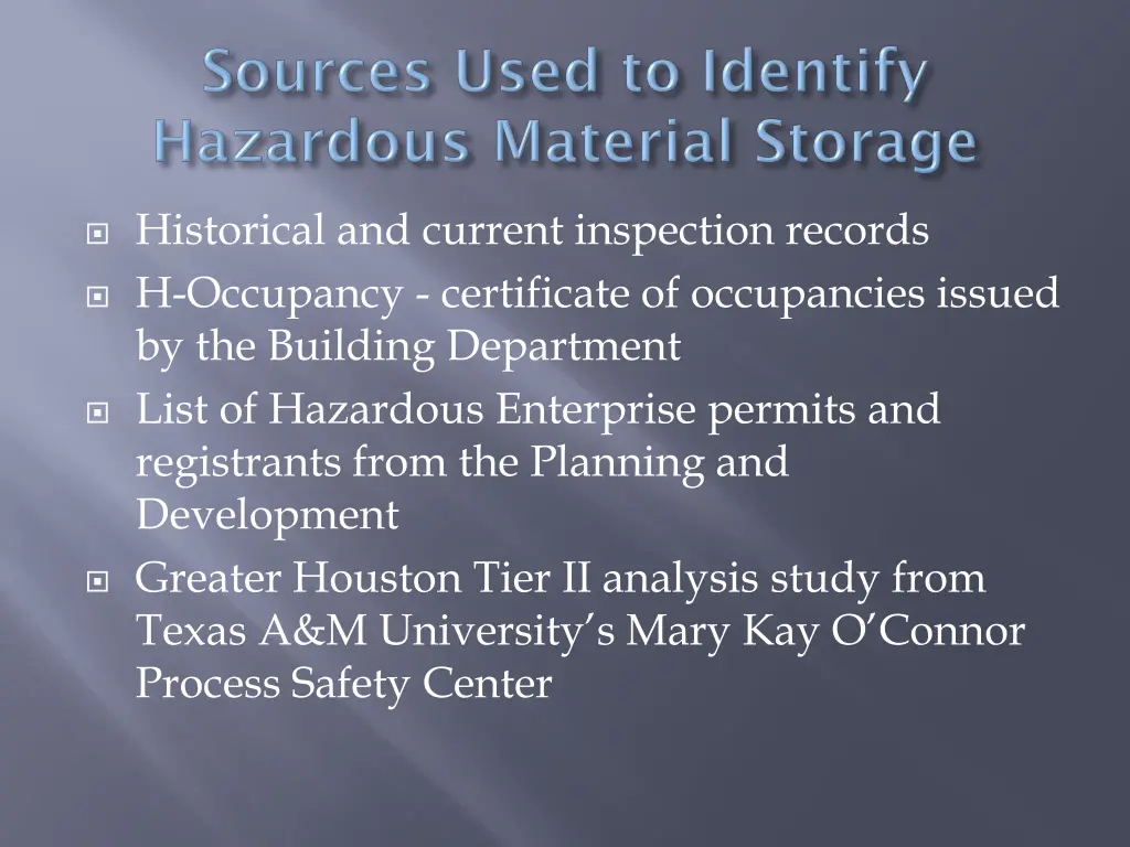 historical and current inspection records