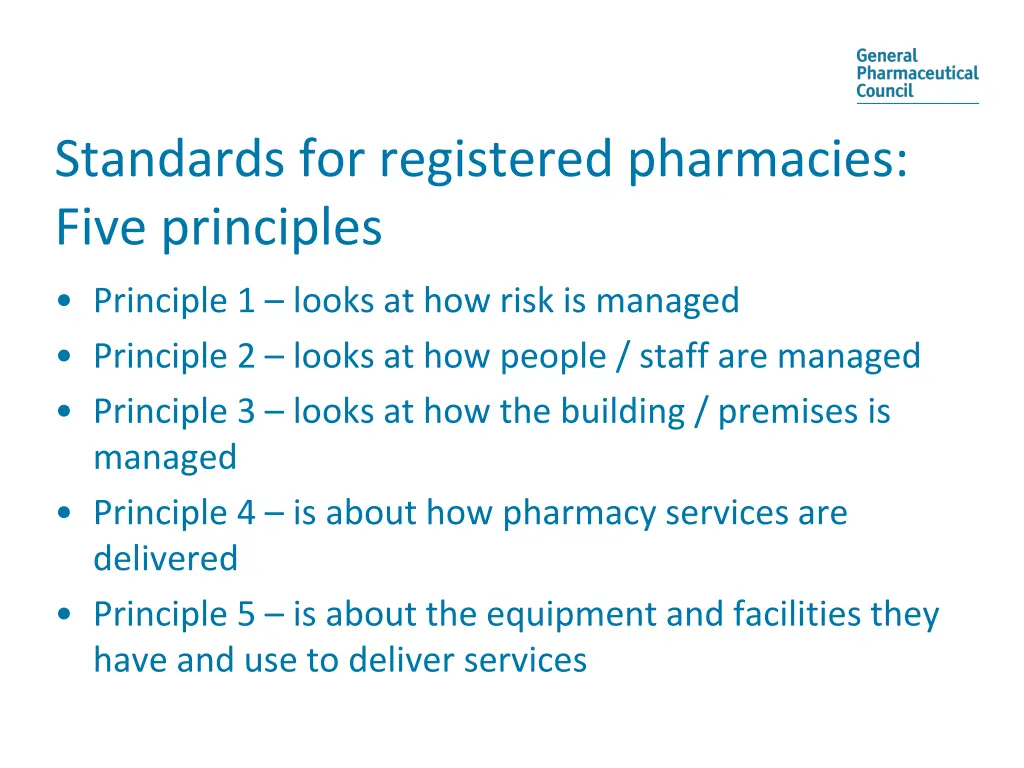 standards for registered pharmacies five