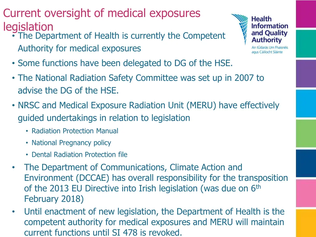 current oversight of medical exposures