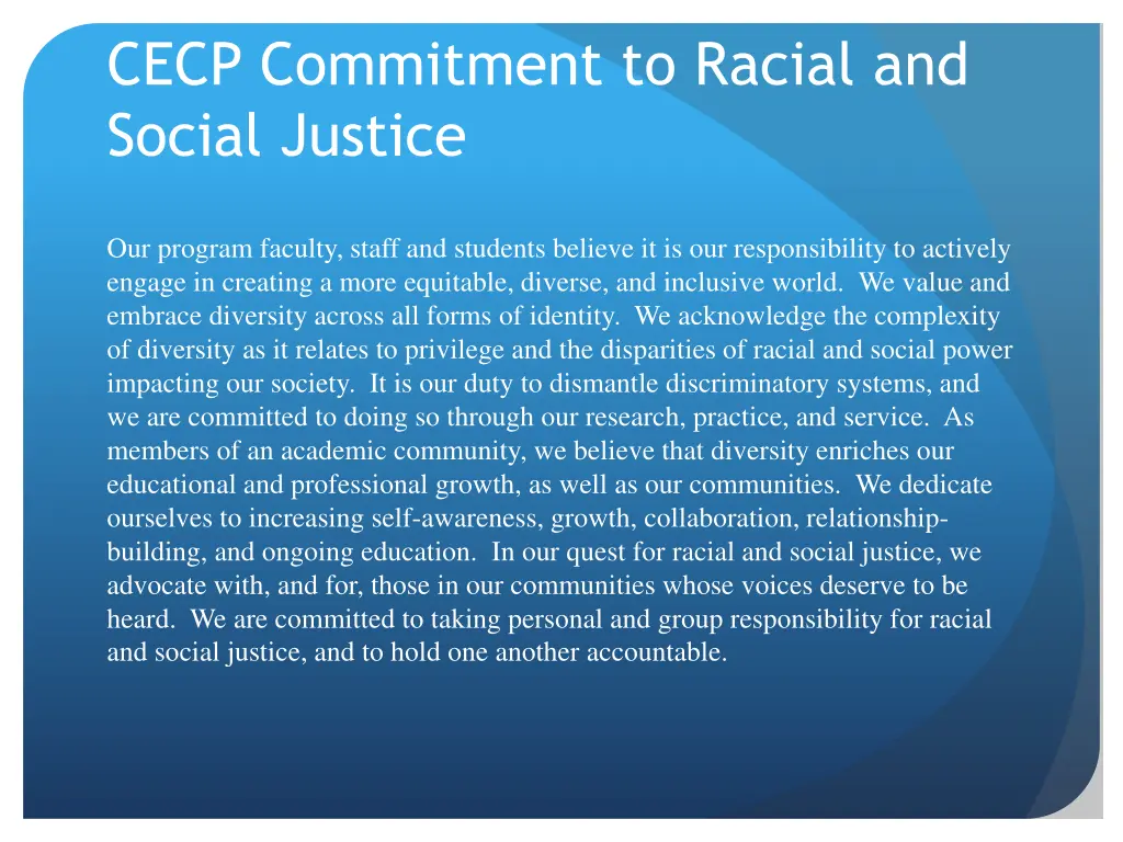cecp commitment to racial and social justice