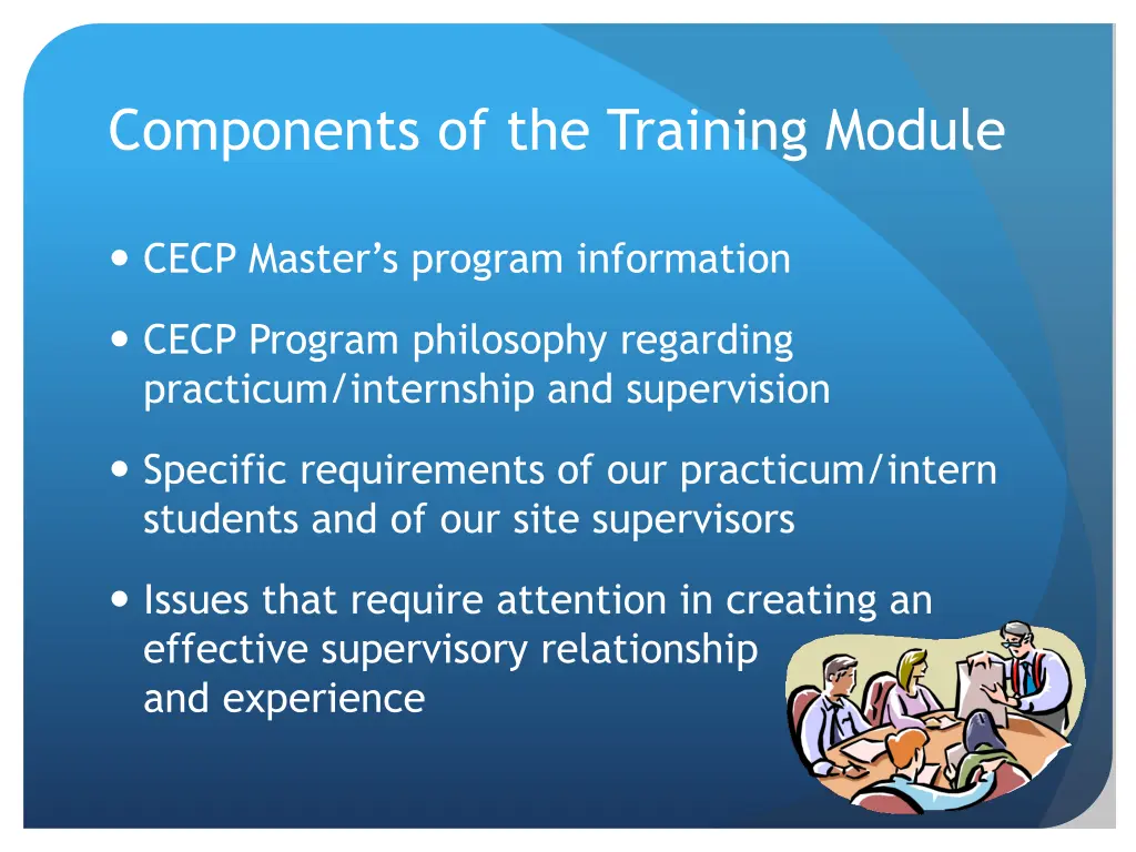 components of the training module