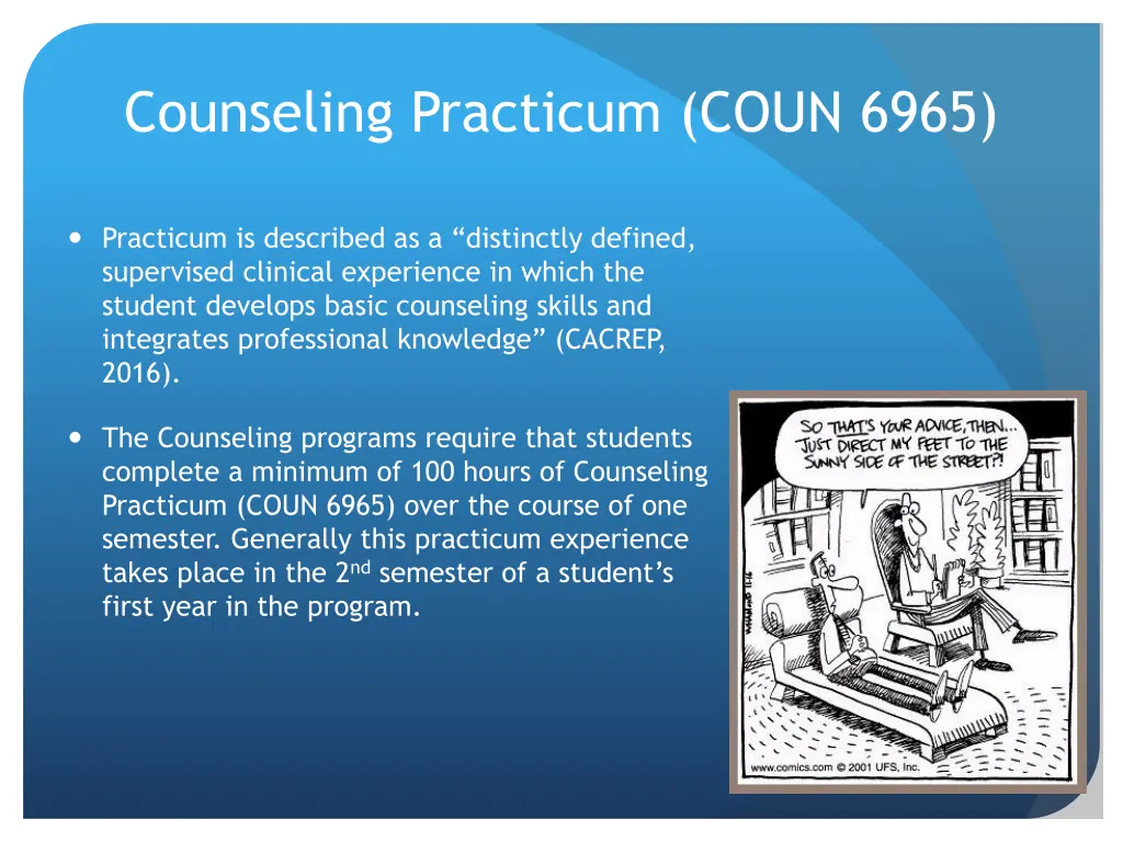 counseling practicum coun 6965