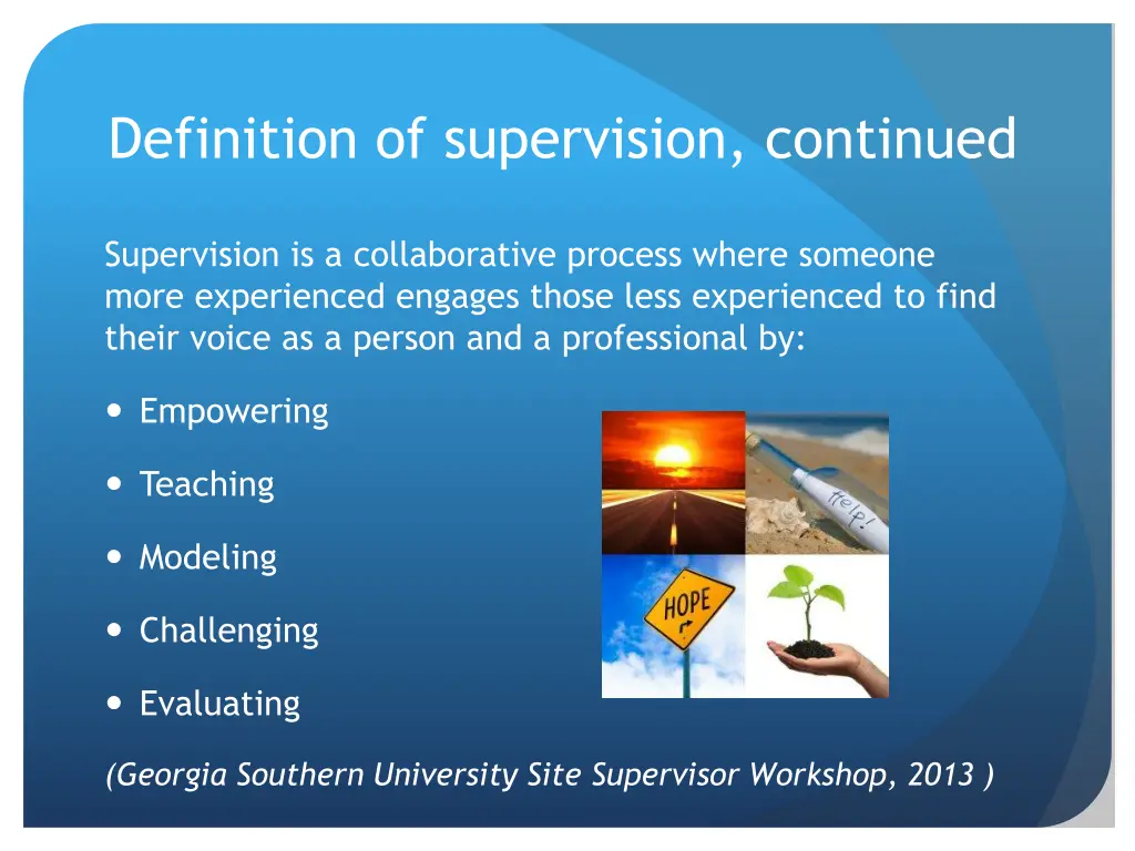 definition of supervision continued