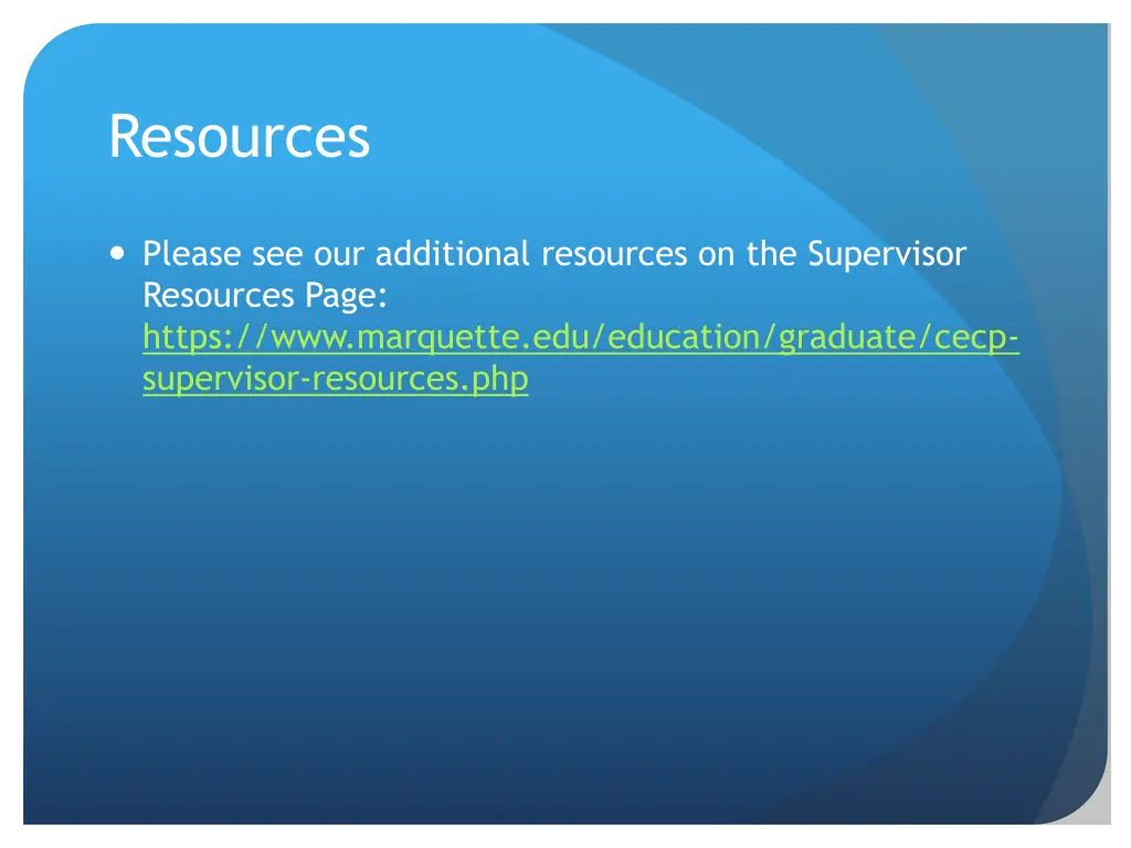 resources