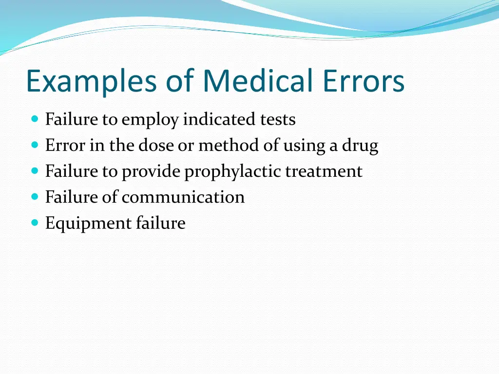 examples of medical errors