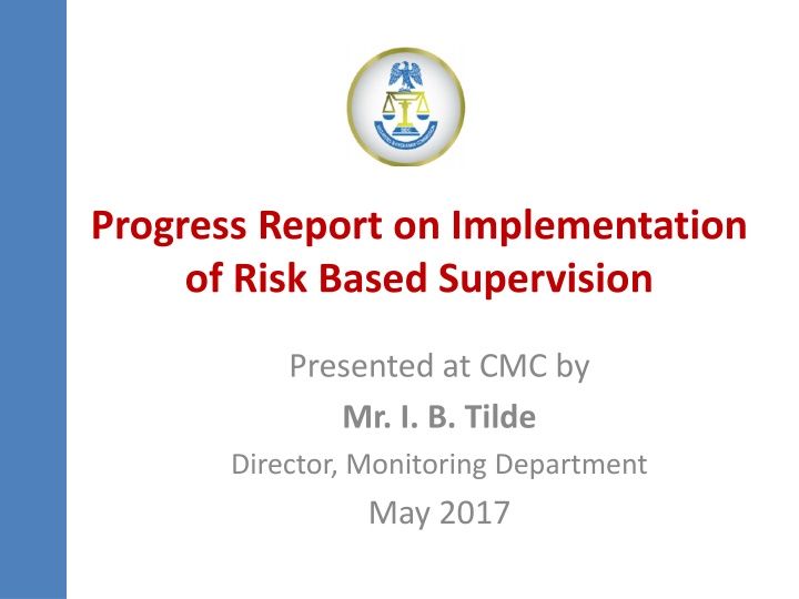 progress report on implementation of risk based