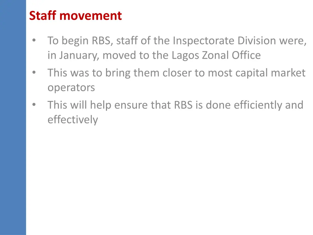 staff movement