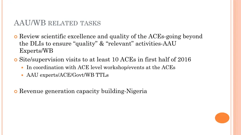 aau wb related tasks
