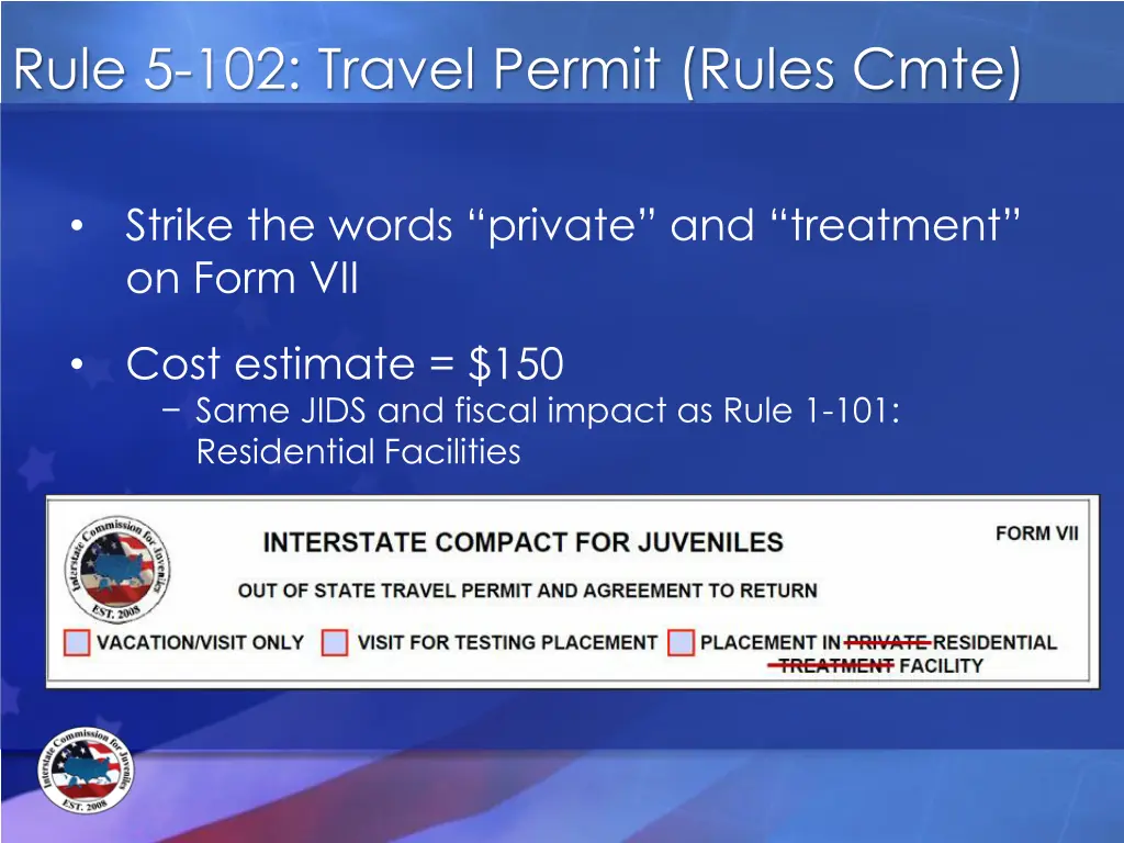 rule 5 102 travel permit rules cmte