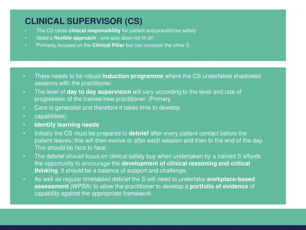 clinical supervisor cs the cs takes clinical