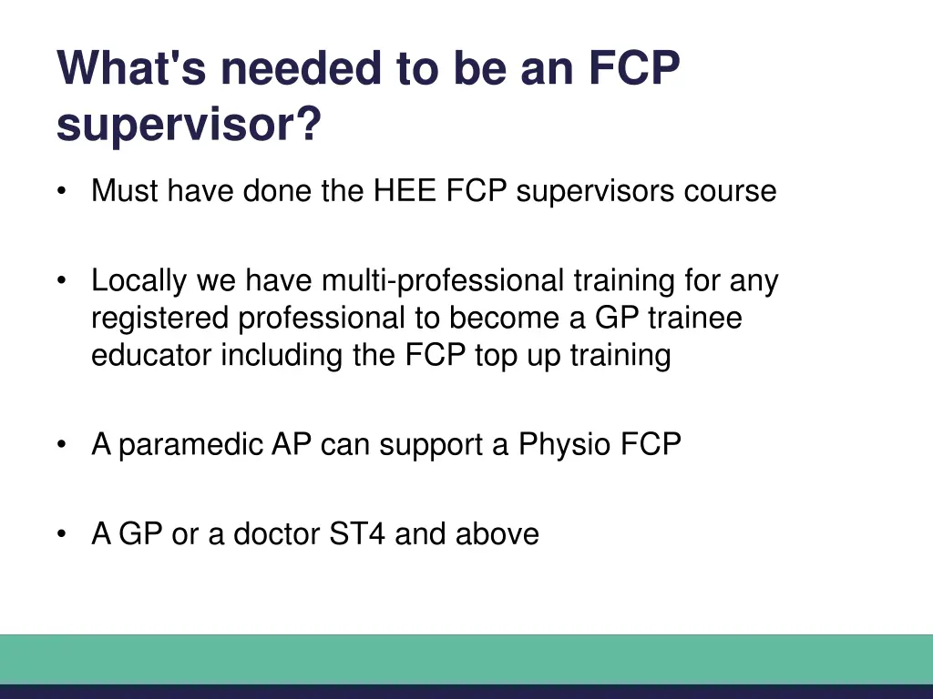 what s needed to be an fcp supervisor