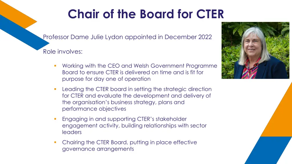 chair of the board for cter