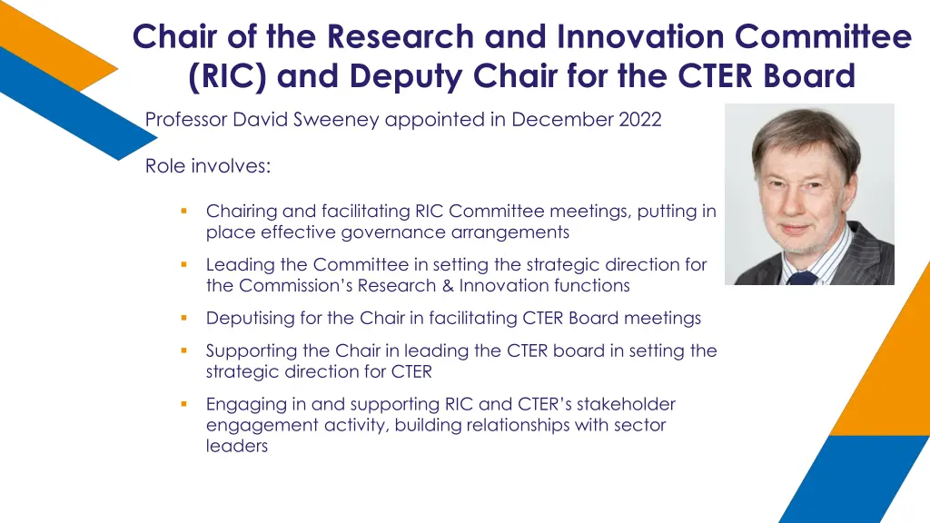 chair of the research and innovation committee