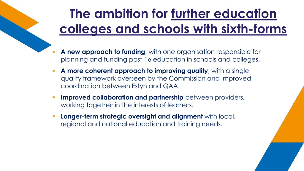 the ambition for further education colleges