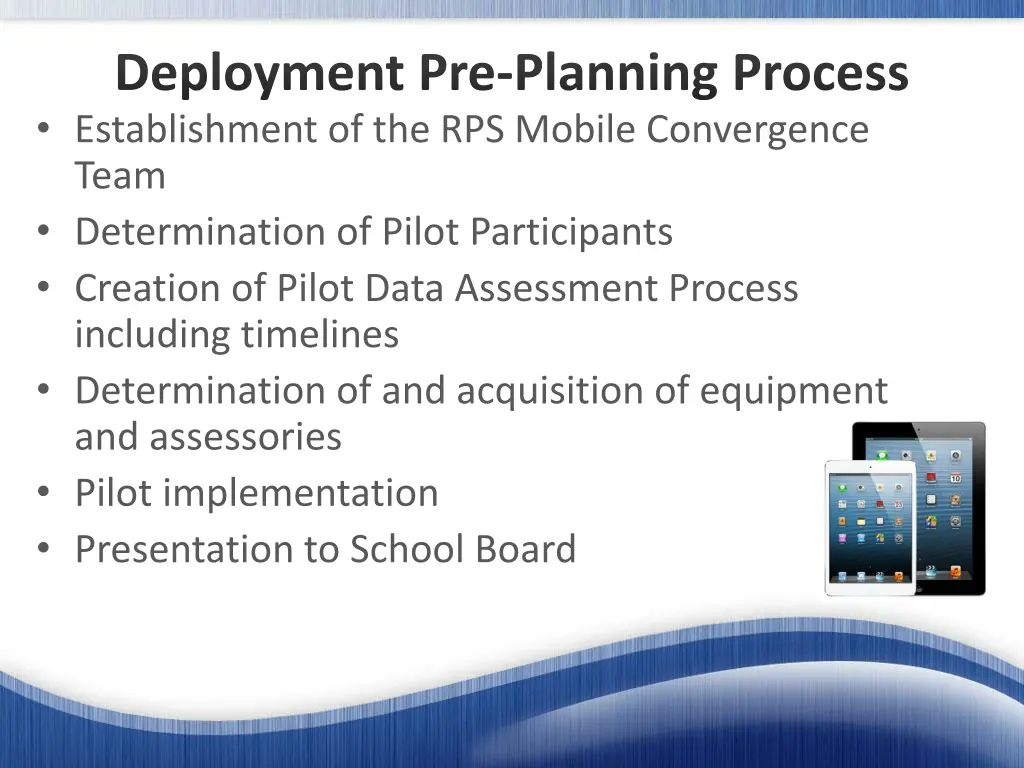 deployment pre planning process establishment