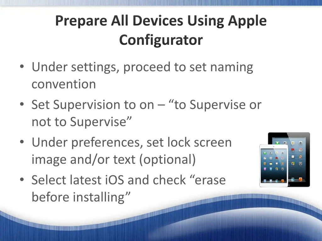 prepare all devices using apple configurator
