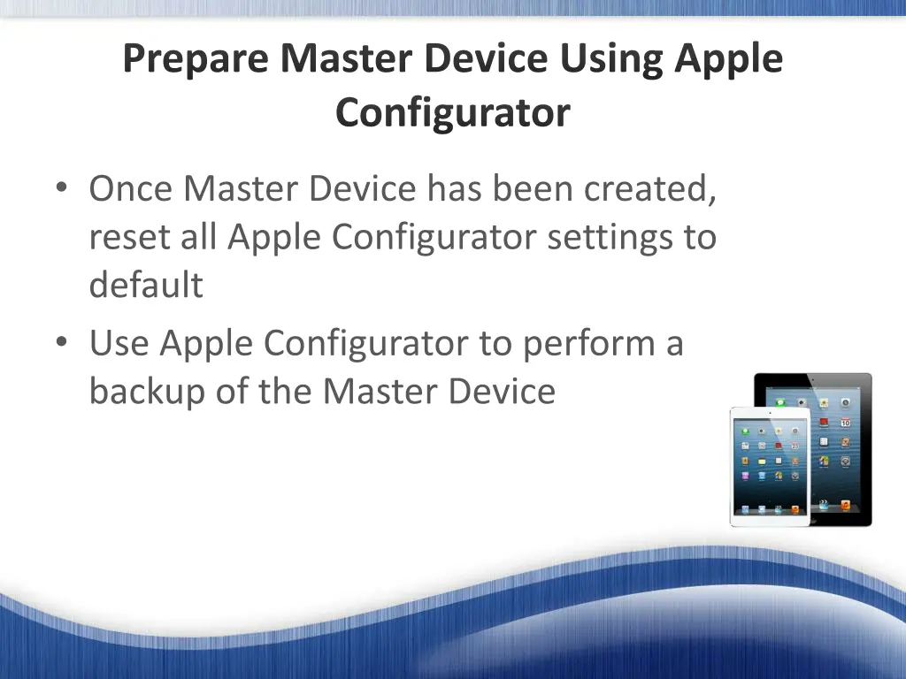 prepare master device using apple configurator 2