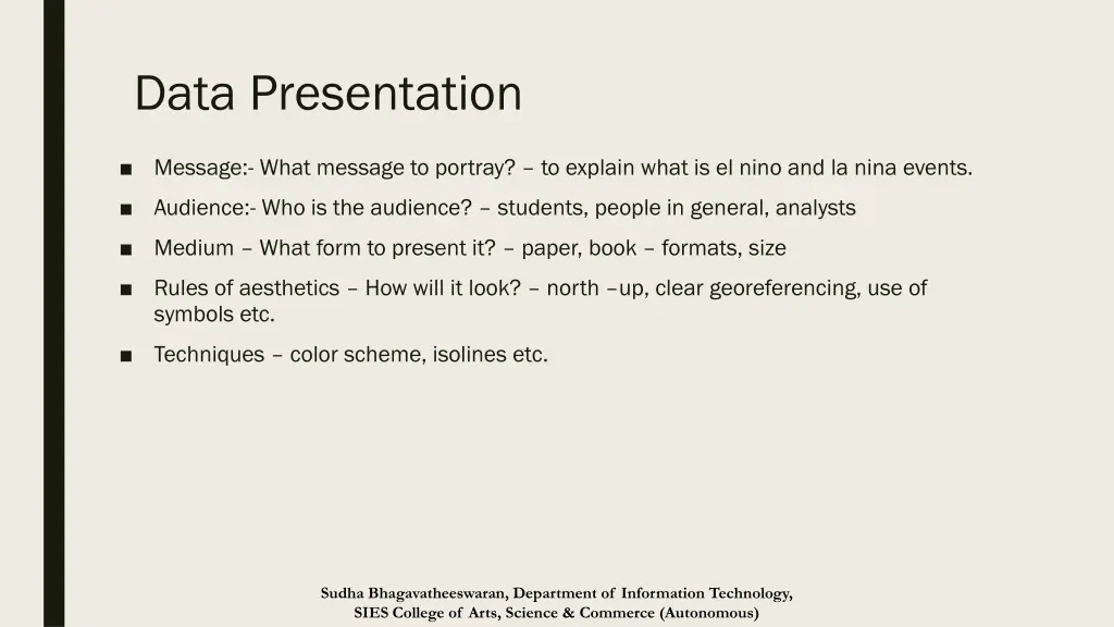 data presentation