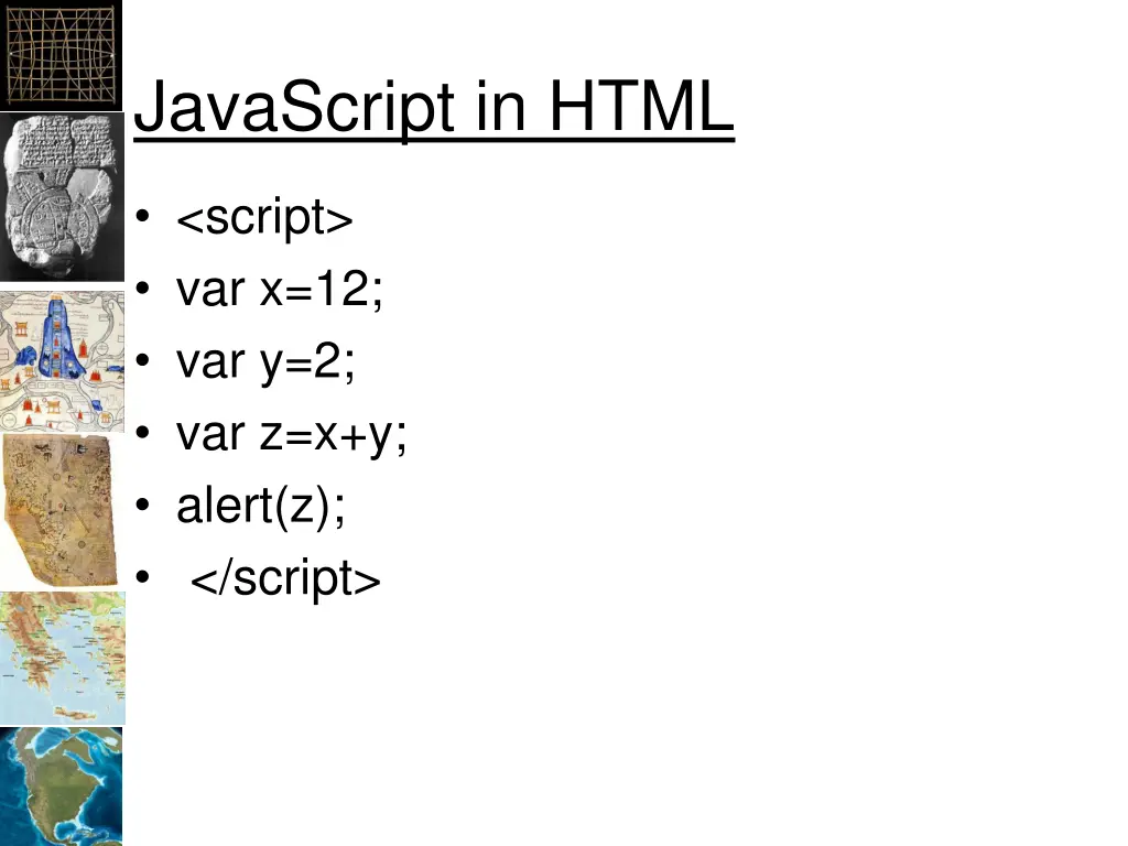 javascript in html