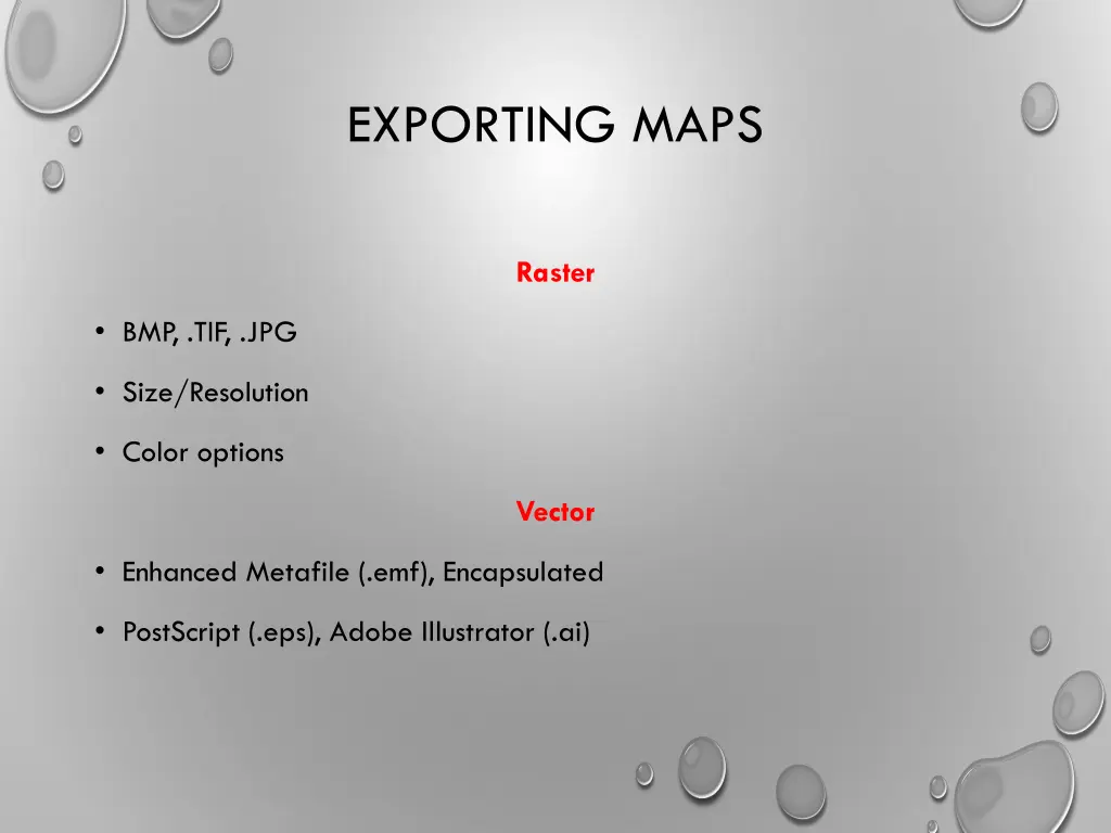 exporting maps