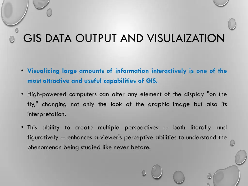 gis data output and visulaization