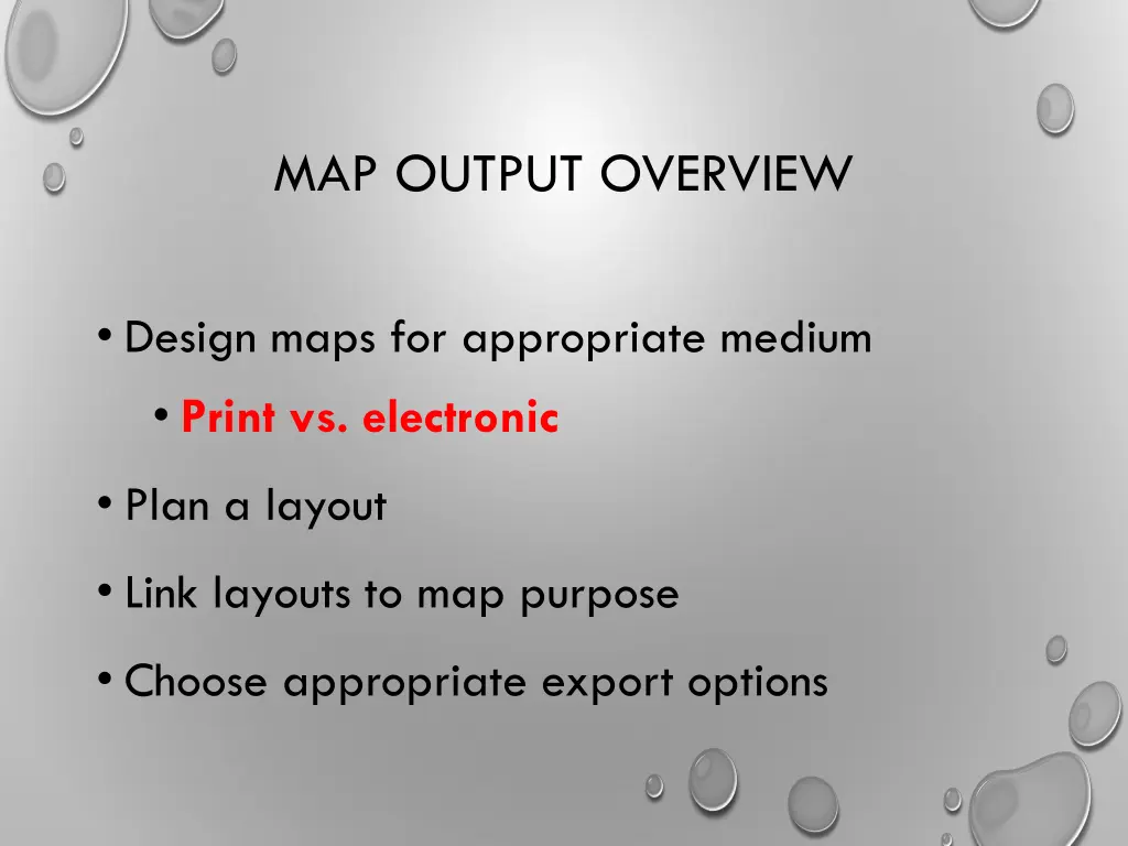 map output overview