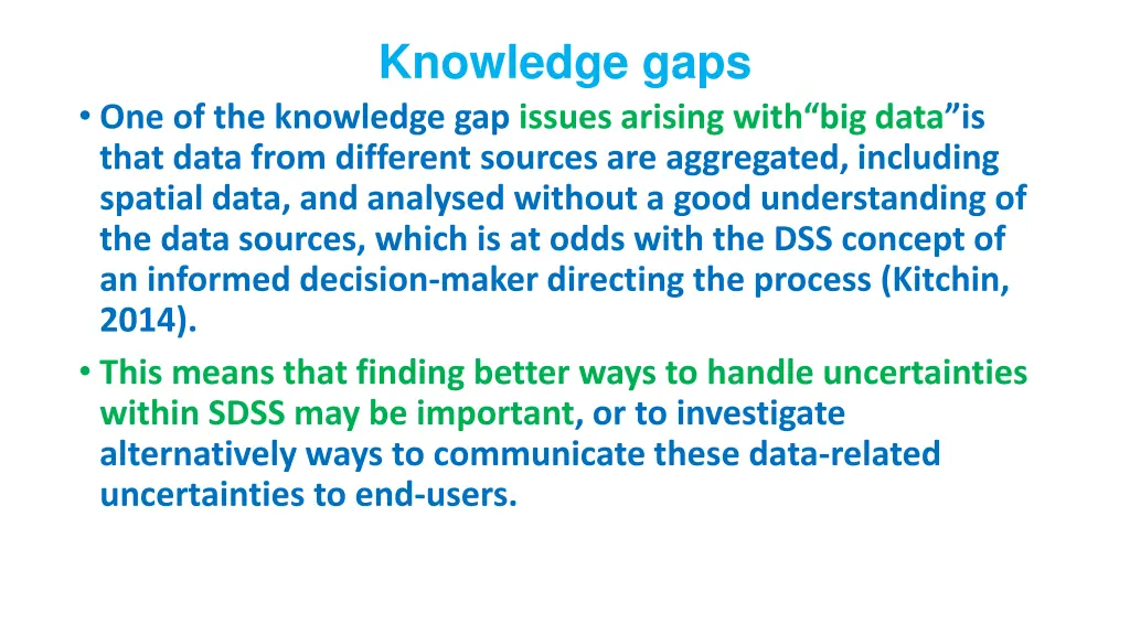 knowledge gaps
