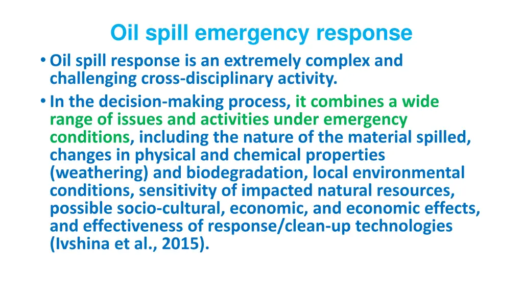 oil spill emergency response oil spill response