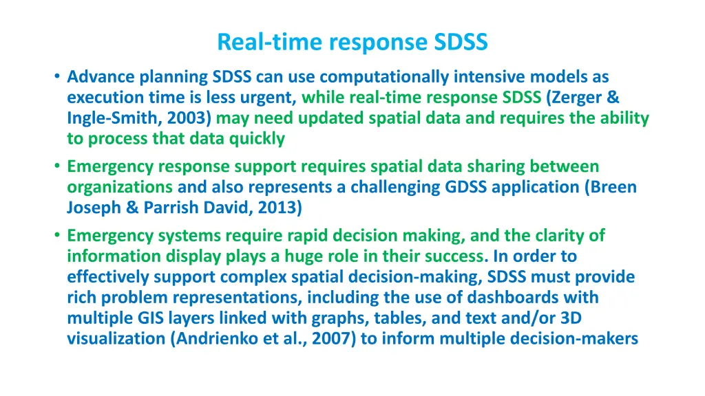 real time response sdss