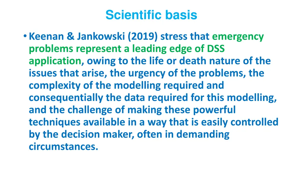 scientific basis